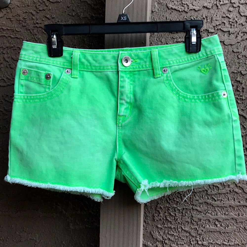 Justice jeans green faded shorts